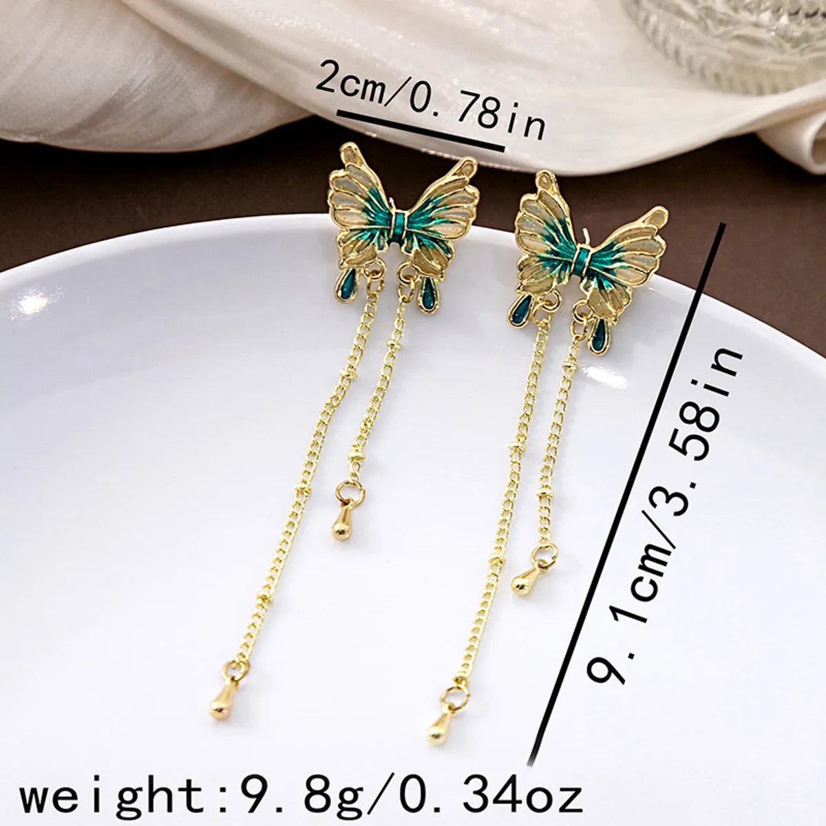 1 Pair Sweet Butterfly Alloy Drop Earrings