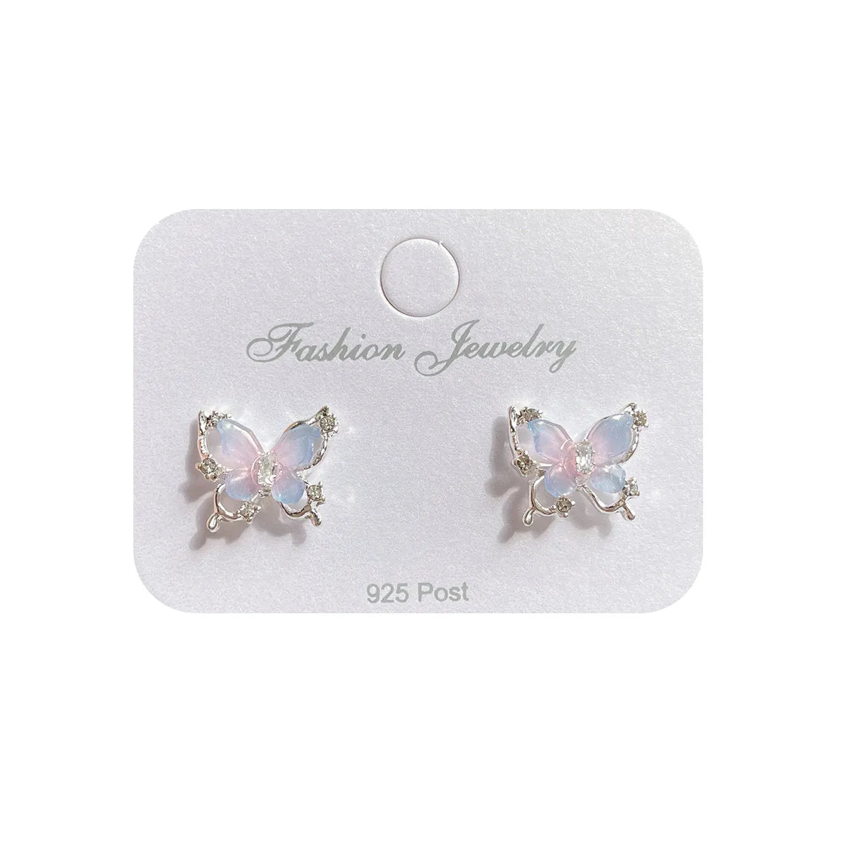 1 Pair Sweet Butterfly Alloy Resin Ear Studs