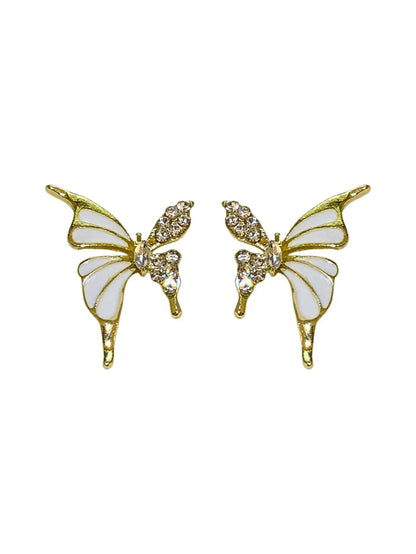 1 Pair Sweet Butterfly Alloy Rhinestones Ear Studs