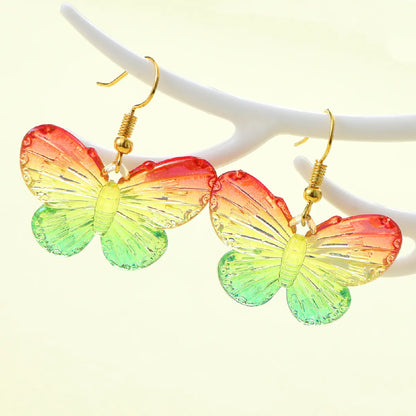 1 Pair Sweet Butterfly Plastic Drop Earrings