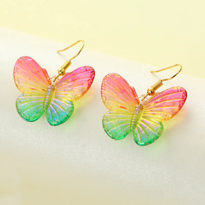 1 Pair Sweet Butterfly Plastic Drop Earrings