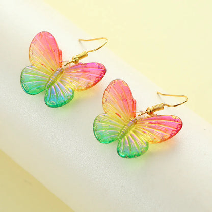 1 Pair Sweet Butterfly Plastic Drop Earrings