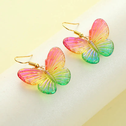 1 Pair Sweet Butterfly Plastic Drop Earrings