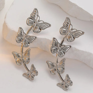 1 Pair Sweet Butterfly Plating Alloy Drop Earrings