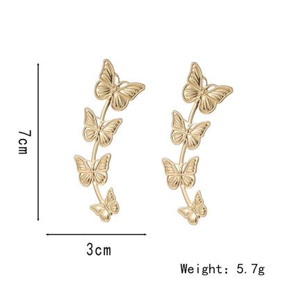 1 Pair Sweet Butterfly Plating Alloy Drop Earrings