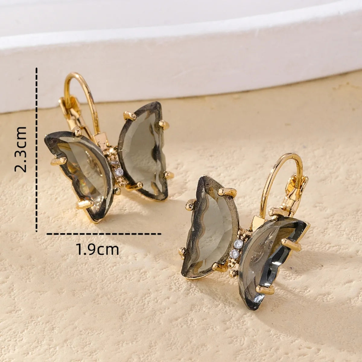 1 Pair Sweet Butterfly Plating Inlay Copper Zircon Gold Plated Earrings