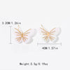 1 Pair Sweet Butterfly Plating Inlay 304 Stainless Steel Zircon 14K Gold Plated Drop Earrings