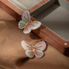1 Pair Sweet Butterfly Plating Inlay 304 Stainless Steel Zircon 14K Gold Plated Drop Earrings