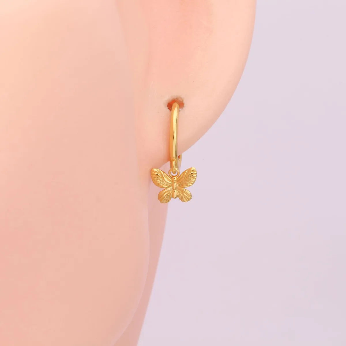 1 Pair Sweet Butterfly Plating Inlay Sterling Silver Zircon Gold Plated Earrings