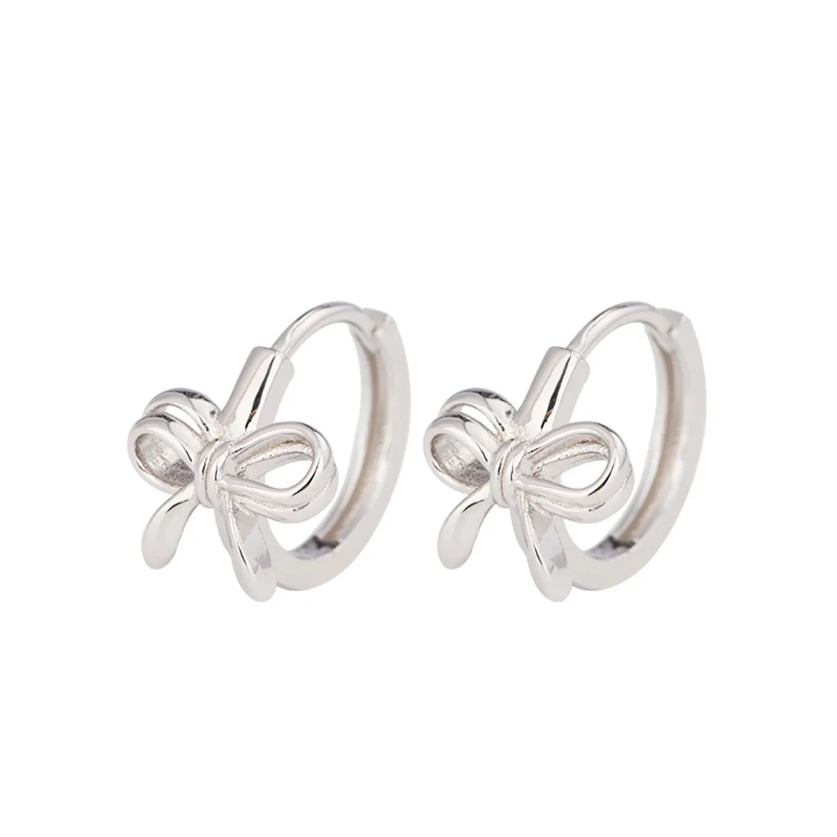 1 Pair Sweet Butterfly Plating Sterling Silver Hoop Earrings