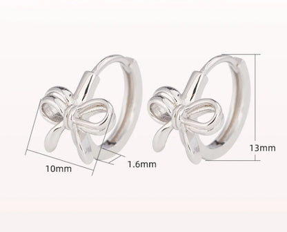 1 Pair Sweet Butterfly Plating Sterling Silver Hoop Earrings