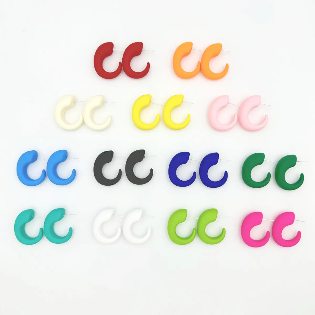 1 Pair Sweet C Shape Geometric Arylic Ear Studs