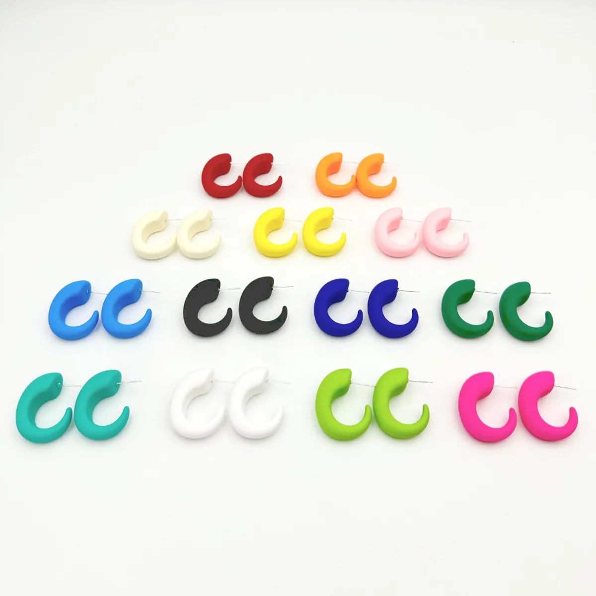 1 Pair Sweet C Shape Geometric Arylic Ear Studs