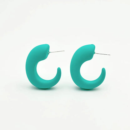 1 Pair Sweet C Shape Geometric Arylic Ear Studs