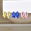 1 Pair Sweet C Shape Geometric Star Spray Paint Arylic Ear Studs