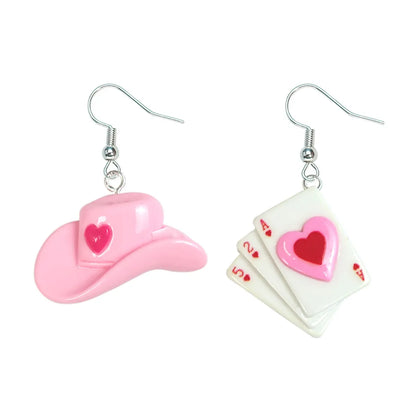 1 Pair Sweet Card Heart Shape Plating Plastic Copper Silver Plated Ear Hook