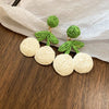 1 Pair Sweet Cherry Knitting Alloy Raffia Drop Earrings