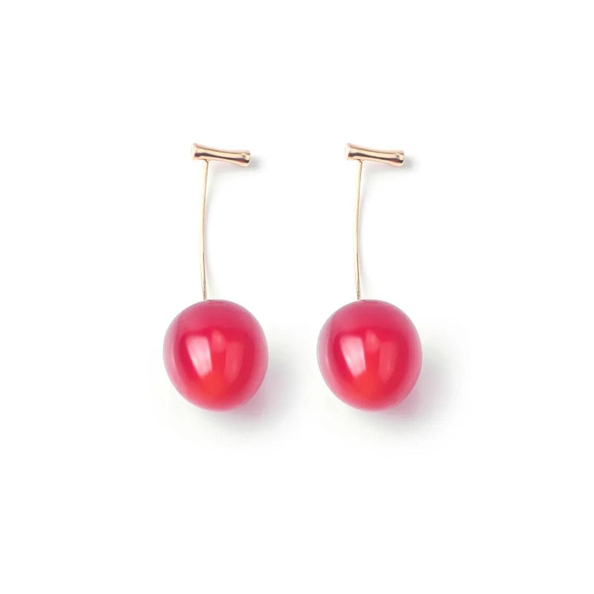 1 Pair Sweet Cherry Metal Women's Earrings