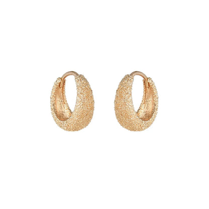 1 Pair Sweet Circle Plating Copper 18k Gold Plated Hoop Earrings