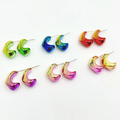 1 Pair Sweet Classic Style C Shape Water Droplets Plating Arylic Ear Studs