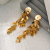 1 Pair Sweet Classic Style Maple Leaf Pearl Plating Inlay Carving Brass Pearl Zircon Gold Plated Drop Earrings Ear Studs