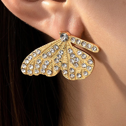 1 Pair Sweet Commute Butterfly Inlay Zinc Alloy Glass Ear Studs