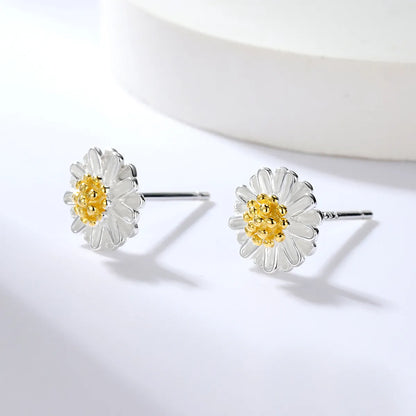 1 Pair Sweet Daisy Sterling Silver Ear Studs