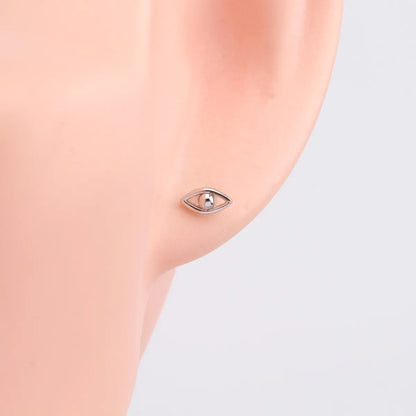 1 Pair Sweet Eye Plating Sterling Silver Ear Studs