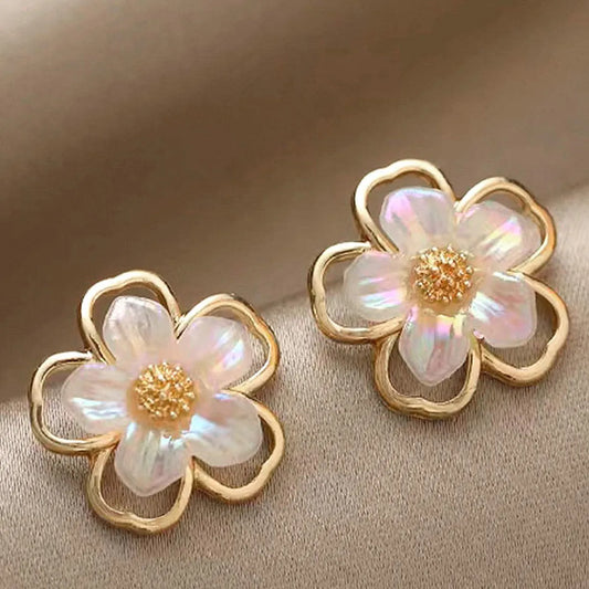 1 Pair Sweet Flower Alloy Ear Studs