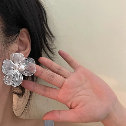 1 Pair Sweet Flower Alloy Ear Studs