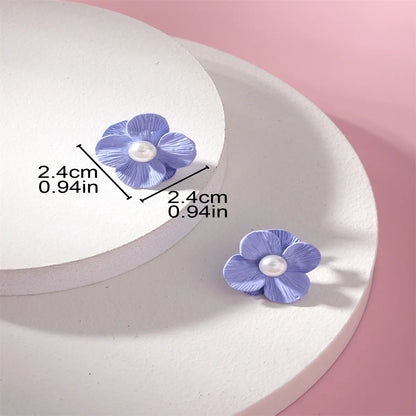 1 Pair Sweet Flower Alloy Ear Studs