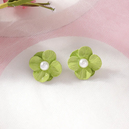 1 Pair Sweet Flower Alloy Ear Studs