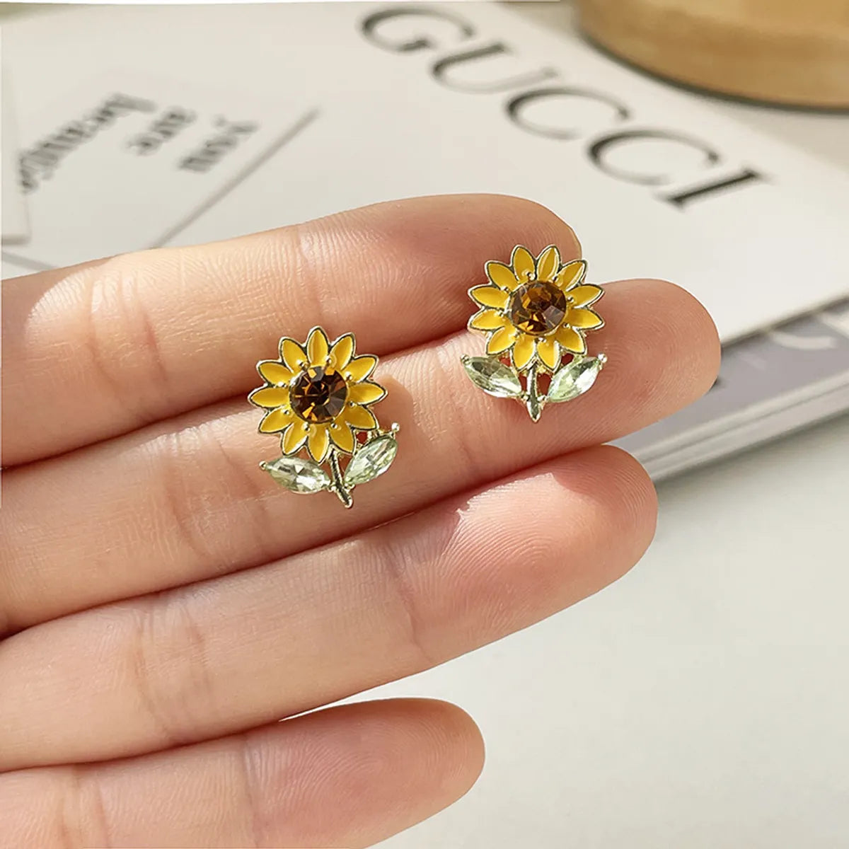 1 Pair Sweet Flower Alloy Ear Studs