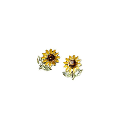 1 Pair Sweet Flower Alloy Ear Studs