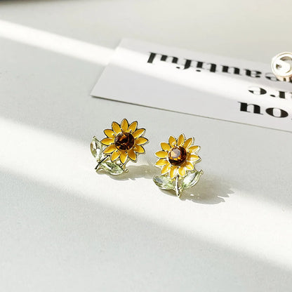 1 Pair Sweet Flower Alloy Ear Studs