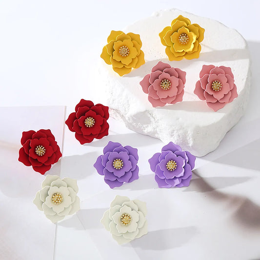 1 Pair Sweet Flower Alloy Earrings