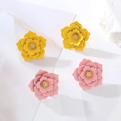 1 Pair Sweet Flower Alloy Earrings