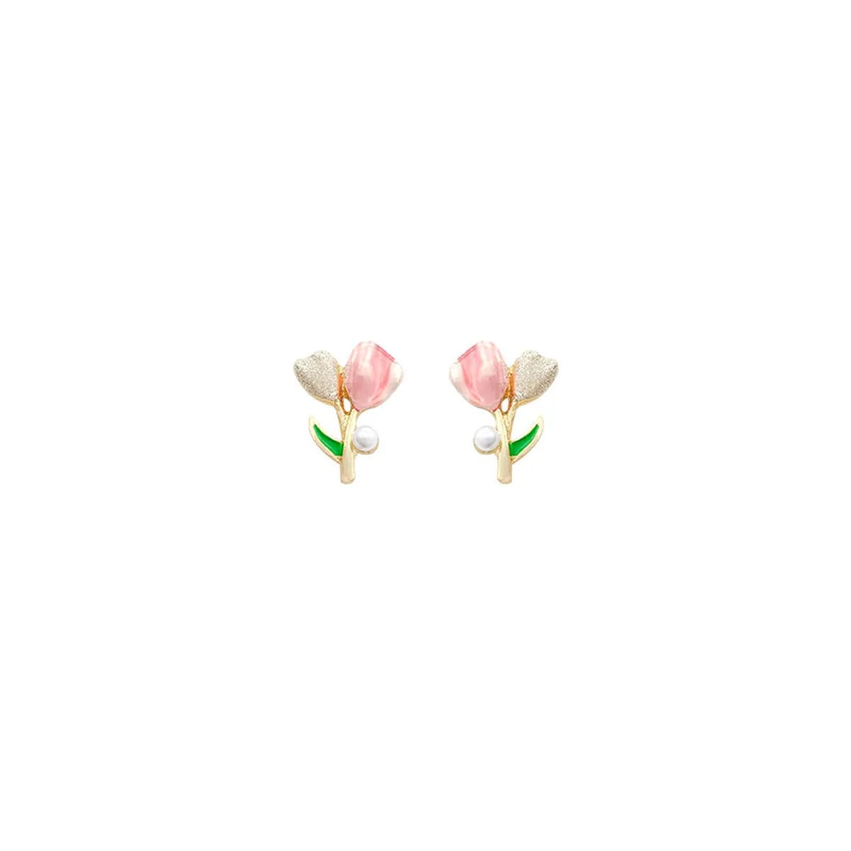 1 Pair Sweet Flower Enamel Plating Alloy Ear Studs