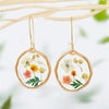 1 Pair Sweet Flower Flowers Alloy Resin Drop Earrings