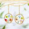 1 Pair Sweet Flower Flowers Alloy Resin Drop Earrings