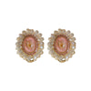 1 Pair Sweet Flower Inlay Alloy Artificial Pearls Artificial Diamond Drop Earrings Ear Studs