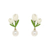 1 Pair Sweet Flower Plating Alloy Drop Earrings
