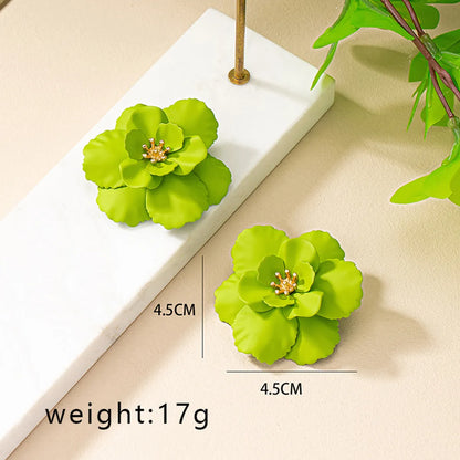 1 Pair Sweet Flower Plating Alloy Gold Plated Ear Studs