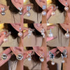 1 Pair Sweet Flower Plating Imitation Pearl Drop Earrings