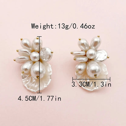 1 Pair Sweet Flower Plating 304 Stainless Steel 14K Gold Plated Drop Earrings