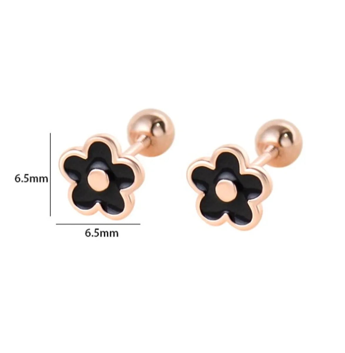 1 Pair Sweet Flower Plating Sterling Silver Ear Studs