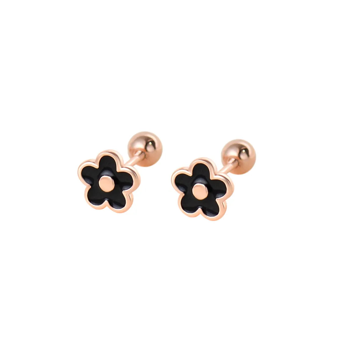 1 Pair Sweet Flower Plating Sterling Silver Ear Studs