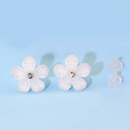 1 Pair Sweet Flower Resin Ear Studs