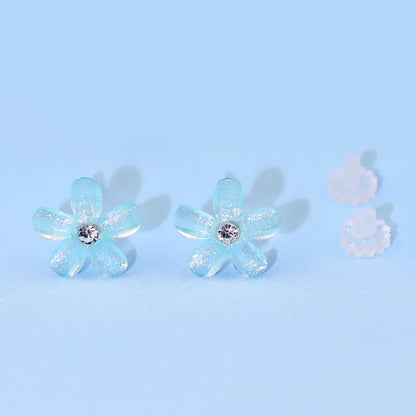 1 Pair Sweet Flower Resin Ear Studs