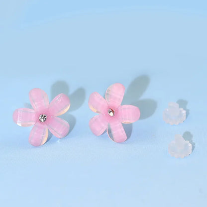 1 Pair Sweet Flower Resin Ear Studs